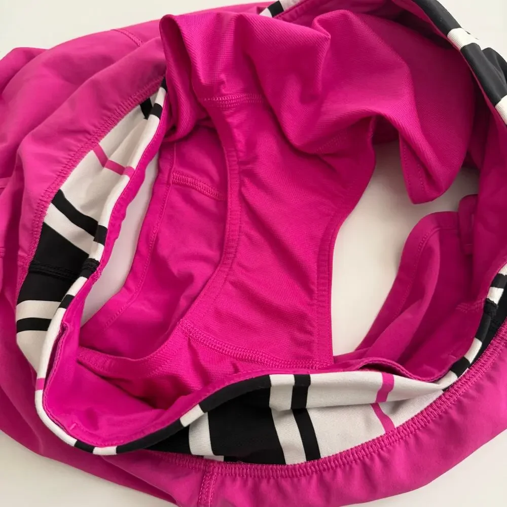 Lululemon Run Speed Short Paris Perfection Traverse Stripe 4 way stretch pink - Picture 4 of 9